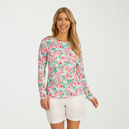 Stella Parker Toile Swimsuit Cover-Up Tops, Xx-large, Pink