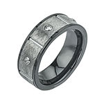 Mens 1/5 CT. T.W. Diamond, Ceramic and Tungsten Band Ring