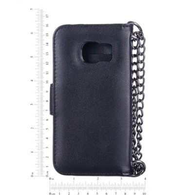 Genuine Leather Phone Case and Wallet Combination with Chain for Samsung Galaxy S7 Edge
