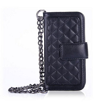 Genuine Leather Phone Case and Wallet Combination with Chain for