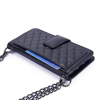 Genuine Leather Phone Case and Wallet Combination with Chain for ﻿iPhone 6s | Black | One Size | Tech Accessories Cell Phone Cases | Multi-function 