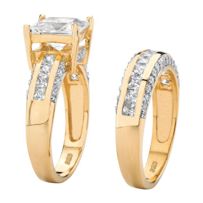 DiamonArt® Womens / CT. T.W. White Cubic Zirconia 14K Gold Over Silver Bridal Set