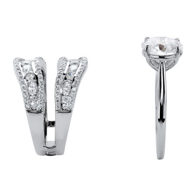 DiamonArt® Womens 4 1/4 CT. T.W. White Cubic Zirconia Platinum Over Silver Bridal Set