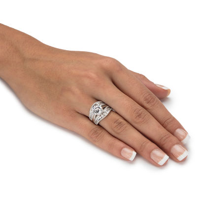 DiamonArt® Womens 4 1/4 CT. T.W. White Cubic Zirconia Platinum Over Silver Bridal Set