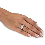 DiamonArt® Womens 4 3/4 CT. T.W. White Cubic Zirconia Platinum Over Silver Bridal Set