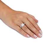 DiamonArt® Womens 2 3/4 CT. T.W. White Cubic Zirconia Platinum Over Silver Bridal Set