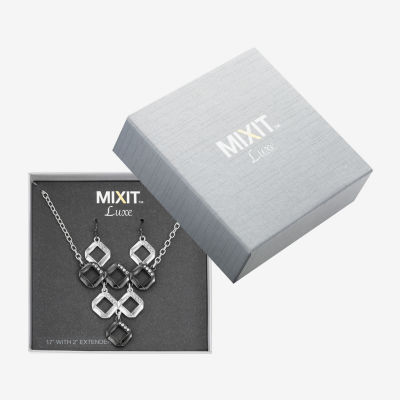 Mixit Pendant Necklace And Drop Earring Jewelry Set