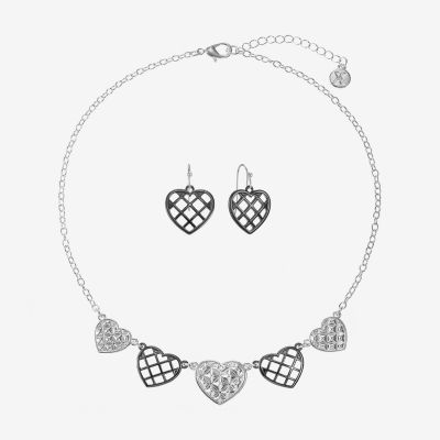 Mixit Collar Necklace And Drop Earring 2-pc. Heart Jewelry Set