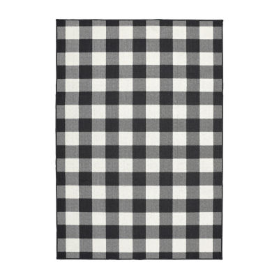 Covington Home Martinique Gingham Plaid Indoor Outdoor Rectangular Accent Rug