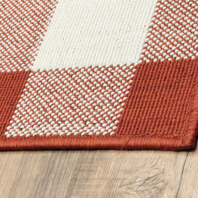 Covington Home Martinique Gingham Plaid Indoor Outdoor Rectangular Accent Rug