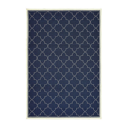 Covington Home Martinique Scallop Trellis Indoor Outdoor Rectangular Area Rug, One Size, Blue