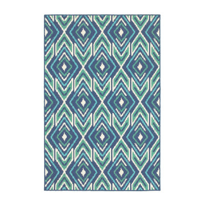 Covington Home Marquesas Diamond Ikat Indoor Outdoor Rectangular Area Rug