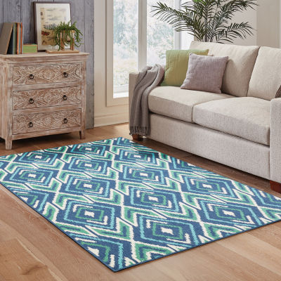 Covington Home Marquesas Diamond Ikat Indoor Outdoor Rectangular Area Rug