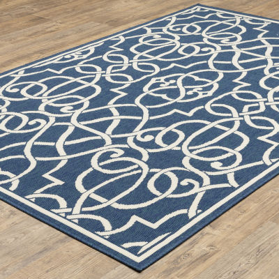 Covington Home Marquesas Intricate Trellis Indoor Outdoor Rectangular Area Rug