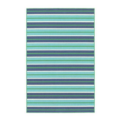 Covington Home Marquesas Multi Stripe Indoor Outdoor Rectangular Area Rug