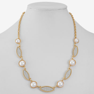 Monet Jewelry Simulated Pearl 17 Inch Rope Collar Necklace