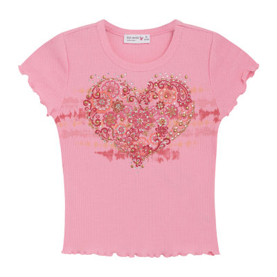 Knit Works Little & Big Girls Scoop Neck Short Sleeve Graphic T-Shirt