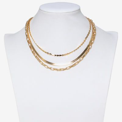 Bold Elements Gold Tone 17 1/2 Inch Snake Strand Necklace