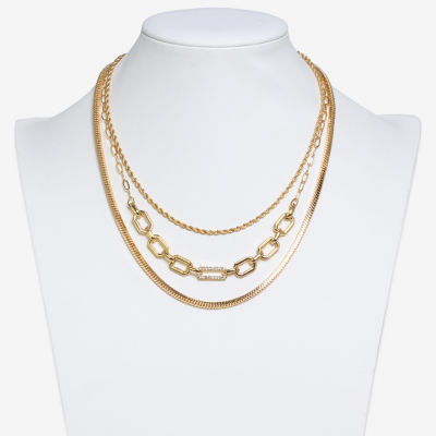 Bold Elements Gold Tone 19 Inch Cable Strand Necklace