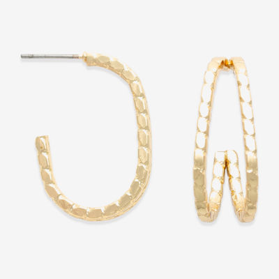 Bold Elements Gold Tone Hoop Earrings