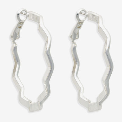 Bold Elements Silver Tone Hoop Earrings