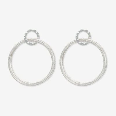 Bold Elements Silver Tone Womens Drop Earrings