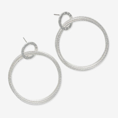 Bold Elements Silver Tone Drop Earrings