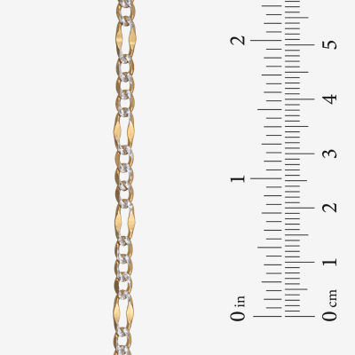 Made in Italy Unisex Adult 14K Two Tone Gold 18 Inch Figaro Chain Necklace