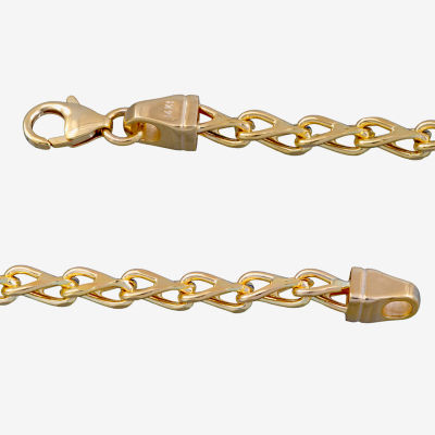 Made in Italy Womens 14K Gold 7.5 Inch Semisolid Link Chain Bracelet