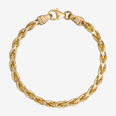Made in Italy 14K Gold 7.5 Inch Semisolid Link Chain Bracelet
