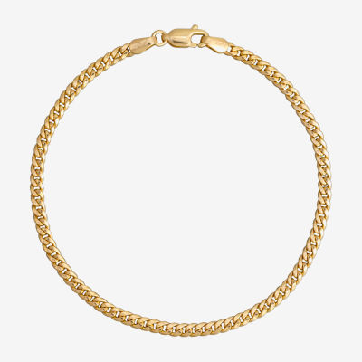 Made in Italy 14K Gold 7.5 Inch Hollow Cuban Chain Bracelet