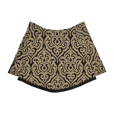 Queen Street Blythe Black & Gold Rod Pocket Waterfall Valances