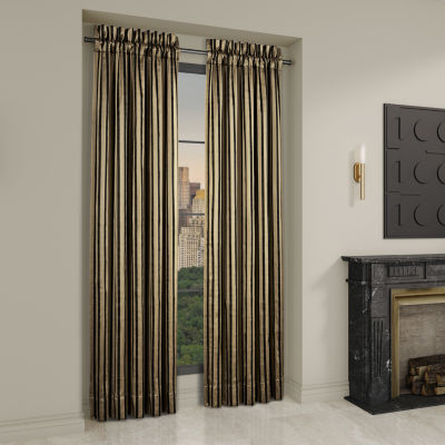 Queen Street Charleston Black Energy Saving Light-Filtering Rod Pocket Set of 2 Curtain Panel