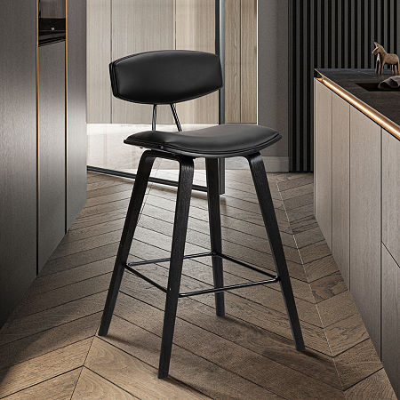 Fox Counter Height Upholstered Bar Stool, One Size, Black