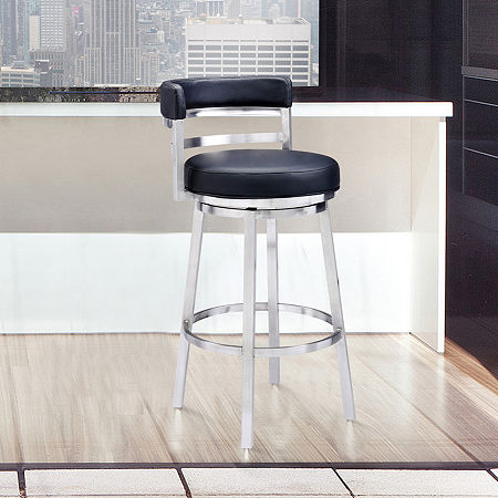 Madrid Counter Height Swivel Bar Stool, One Size, Black