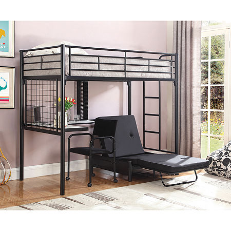 Jenner Kid's Loft Bed, One Size, Black