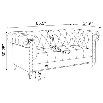 Bleker Roll-Arm Loveseat