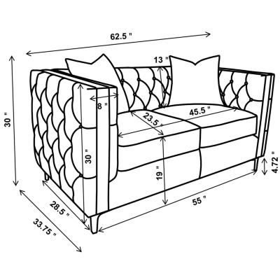 Phoebe Track-Arm Loveseat