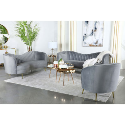 Sophia Curved Slope-Arm Upholstered Loveseat