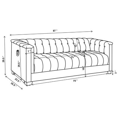 Chaviano Track-Arm Sofa