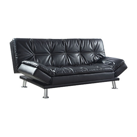 Dilleston Pad-Arm Sleeper Sofa, One Size, Black