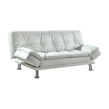 Dilleston Pad-Arm Sleeper Sofa, One Size, White