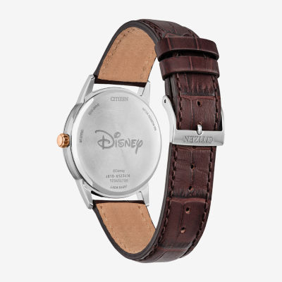 Citizen Mickey Mouse Mens Brown Leather Strap Watch Aw1788-07w