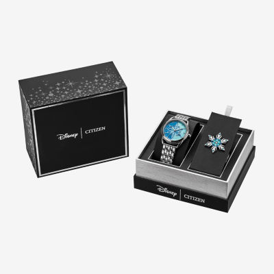 Citizen Frozen Womens Silver Tone Stainless Steel Bracelet Watch Fe7091-61w