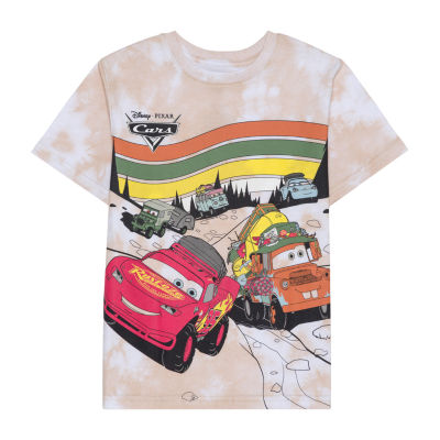 Disney Collection Little & Big Boys Crew Neck Short Sleeve Cars Graphic T-Shirt