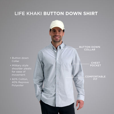 Haggar® Life Khaki™ With REPREVE® Comfort Woven Button-Down Shirt