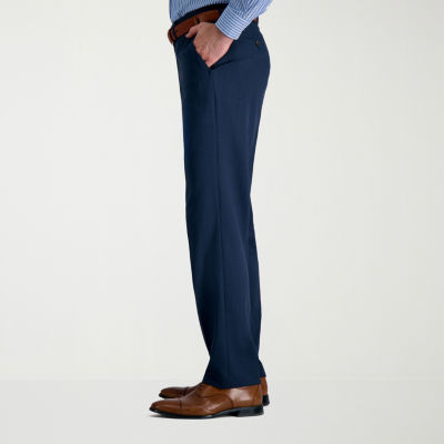 Haggar Premium Comfort Tonal Windowpane Mens Straight Fit Flat Front Dress Pant