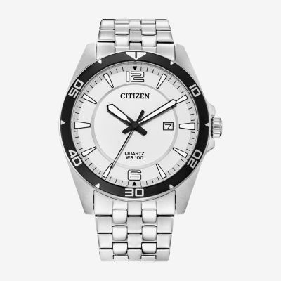 Citizen Quartz Mens Silver Tone Stainless Steel Bracelet Watch Bi5051-51a