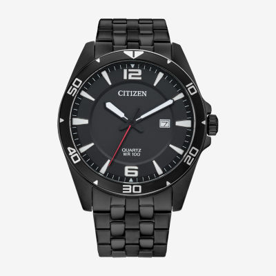 Citizen Quartz Mens Black Stainless Steel Bracelet Watch Bi5055-51e