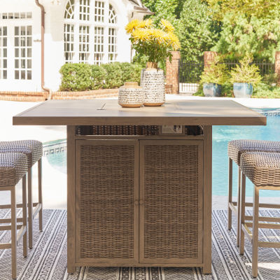 Signature Design by Ashley® Walton Bridge Outdoor Bar Table with Fire Pit
